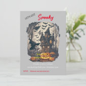 Spooktacular Scary Halloween Uitnodiging (Staand voorkant)