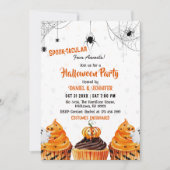 Spooktacular schattige cupcakes pompoen Halloween Kaart (Voorkant)