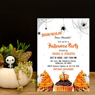 Spooktacular schattige cupcakes pompoen Halloween  Kaart