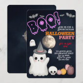 Spooktacular schattige Halloween feestuitnodiginge Kaart (Voorkant / Achterkant)