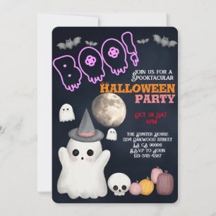 Spooktacular schattige Halloween feestuitnodiginge Kaart