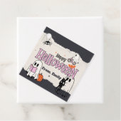 Spooktacular schattige roze Halloween party uitnod Bedankjes Labels (In situ)