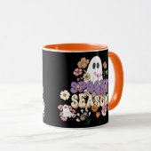 Spooktacular Schattigee Ghost Halloween Zwart Paar Mok (Voorkant rechts)