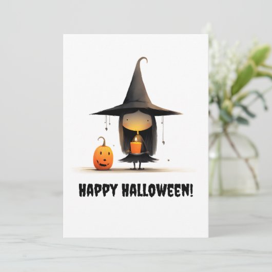 Spooktacular Schattigee heks dank u Bedankkaart (Staand voorkant)