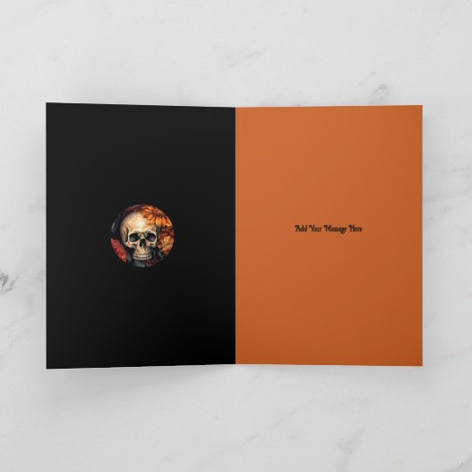 Spooktacular Schedels, 5" x 7" Vouwbare Wenskaart Kaart (Binnen)