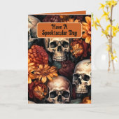Spooktacular Schedels, 5" x 7" Vouwkaart Kaart (Gele Bloem)