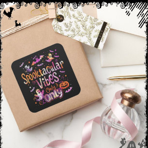 Spooktacular Sfeer Alleen ExDesigner Halloween Vierkante Sticker
