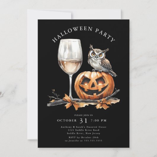 Spooktacular Sips Halloween Party Kaart (Voorkant)