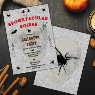 Spooktacular Soiree griezelige schedel spinnen Hal Kaart