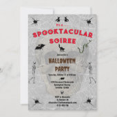 Spooktacular Soiree griezelige schedel spinnen Hal Kaart (Voorkant)