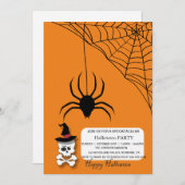 Spooktacular Spider Skull Halloween Party Kaart (Voorkant / Achterkant)