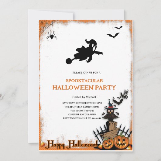 Spooktacular spook Halloween-feest uitnodiging (Voorkant)