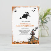 Spooktacular spook Halloween-feest uitnodiging (Staand voorkant)