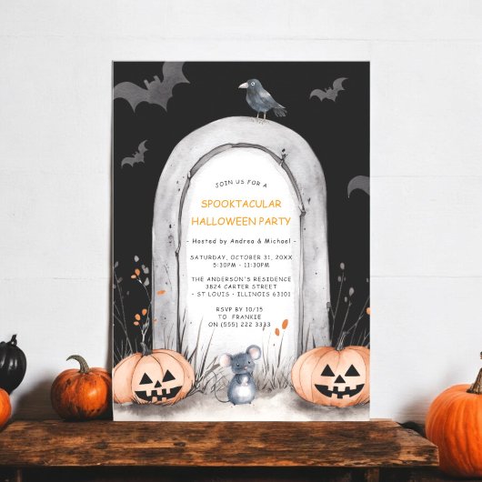 Spooktacular spookachtige Halloween Party Invitati Kaart