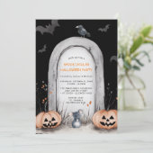 Spooktacular spookachtige Halloween Party Invitati Kaart (Staand voorkant)