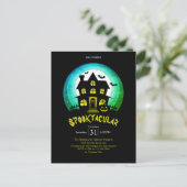 Spooktacular Spooky House Halloween Party Briefkaart (Staand voorkant)