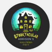Spooktacular Spooky House Halloween Party Ronde Sticker (Voorkant)
