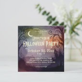 Spooktacular Spooky Moonlit Night Halloween Party Kaart (Staand voorkant)