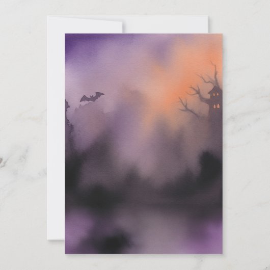 Spooktacular Spooky Night Halloween Party Kaart (Achterkant)