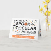 Spooktacular Student Happy Halloween van Docent Kaart (Gele Bloem)