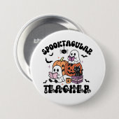 Spooktacular Teacher Ghosts Halloween Button (Voorkant /achterkant)