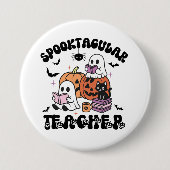 Spooktacular Teacher Ghosts Halloween Button (Voorkant)