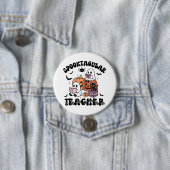 Spooktacular Teacher Ghosts Halloween Button (In situ)