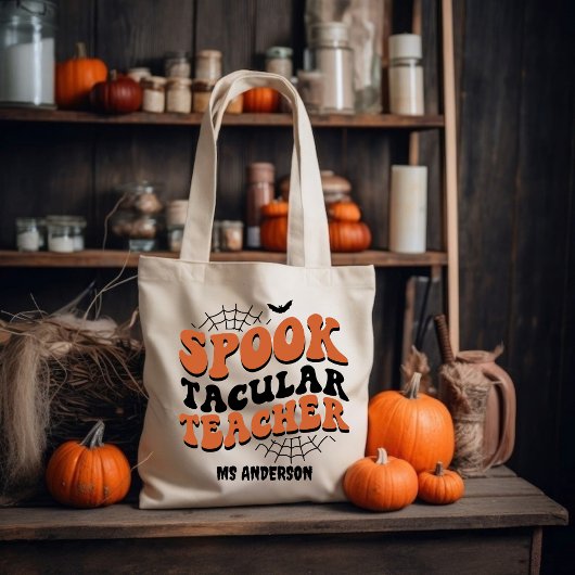 Spooktacular Teacher Halloween Herfst Unique Gift Tote Bag