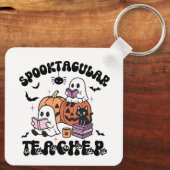 Spooktacular Teacher Schattige Ghosts Halloween Sleutelhanger (Achterkant)