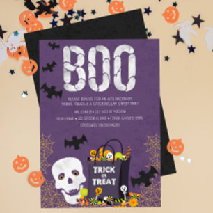 Spooktacular Trick or treat Kinder partij Uitnodig Kaart