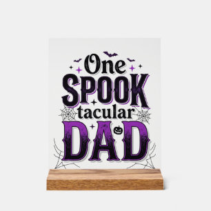 Spooktacular Vader Halloween Vintage Vector Ontwer Acryl Bord
