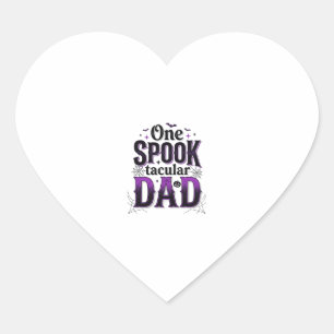 Spooktacular Vader Halloween Vintage Vector Ontwer Hart Sticker