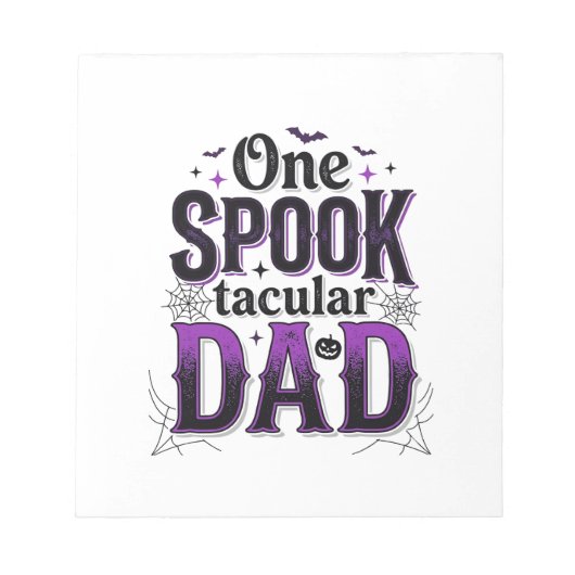 Spooktacular Vader Halloween Vintage Vector Ontwer Notitieblok (Voorkant)