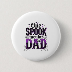 Spooktacular Vader Halloween Vintage Vector Ontwer Ronde Button 5,7 Cm