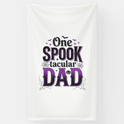 Spooktacular Vader Halloween Vintage Vector Ontwer Spandoek (Verticaal)