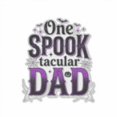 Spooktacular Vader Halloween Vintage Vector Ontwer Sticker (Voorkant)