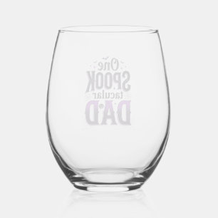 Spooktacular Vader Halloween Vintage Vector Ontwer Wijnglas Zonder Voet