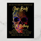 Spooktacular Vijftig 50ste Verjaardag Halloween Folie Uitnodiging Briefkaart (Voorkant)