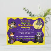 Spooktacular Woodland Animals in kostuum Verjaarda Kaart (Staand voorkant)