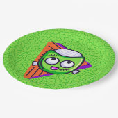 Spooktacular Zombie Halloween Plates - Green Papieren Bordje (Gekanteld)