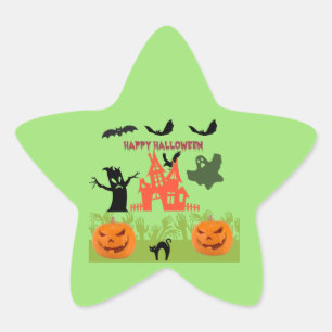 Spooktastisch Halloween Dreigende Boom Griezelige Ster Sticker