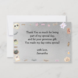 Spooktastisch kinderfeestje bedankkaart