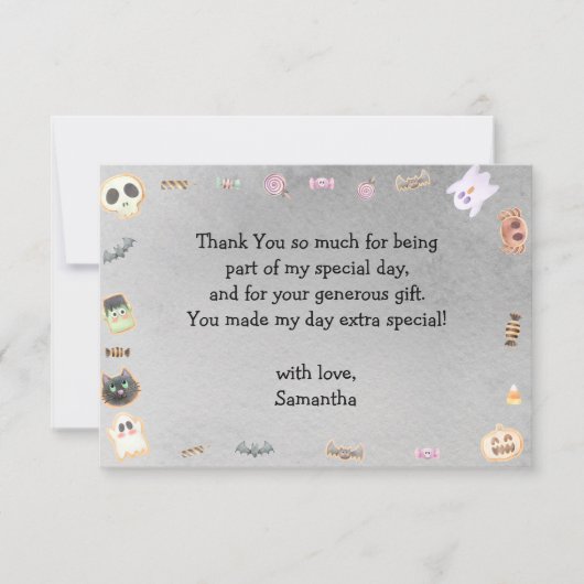 Spooktastisch kinderfeestje bedankkaart (Voorkant)