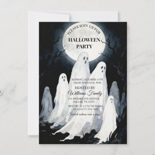 Spooktastisch Spoken Halloween-feest Kaart (Voorkant)