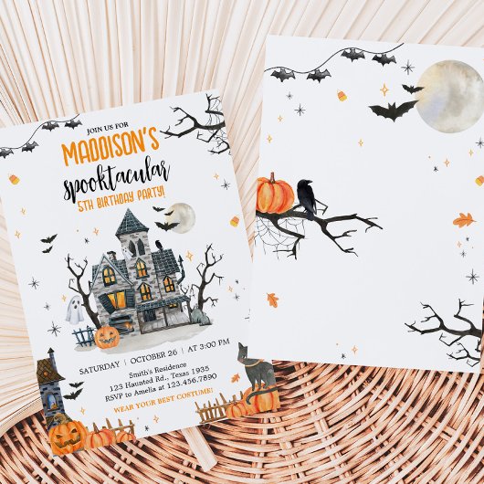 Spooktastisch spook Halloween verjaardagsfeestje Kaart