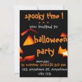 Spooktijd, elegante halloween party uitnodiging (Voorkant)