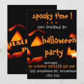 Spooktijd, elegante halloween party uitnodiging (Voorkant / Achterkant)