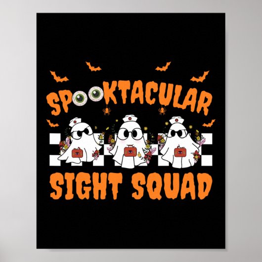 Spooktocular Sight Squad Ghost Halloween Optometri Poster (Voorkant)