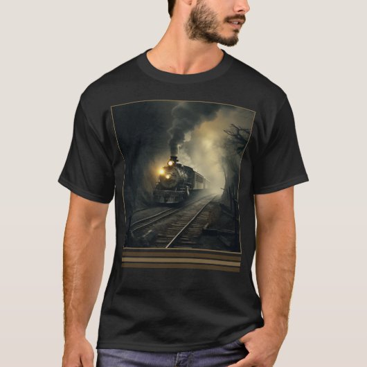 Spooktrein  Gotisch Halloween T-Shirt (Voorkant)