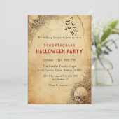 Spooktular I Skull Halloween Party Kaart (Staand voorkant)